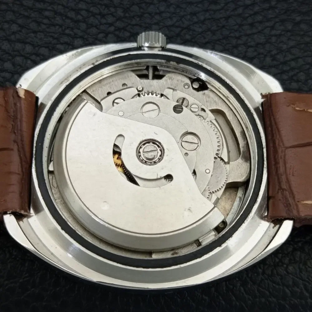 Vintage 1975 Ricoh Automatic Mens Silver Watch W/daydate & Gold accents